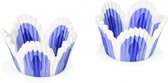 cupcakevormen 5 cm papier blauw/wit 48 stuks