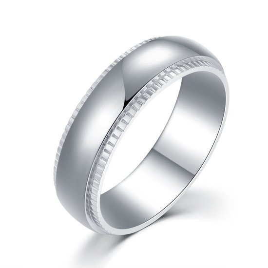 Twice As Nice Ring in edelstaal, 6 mm, gestreept 58