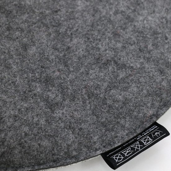 Coussin d'assise 4 feutres rond Ø 35x3 coussin de chaise coussin d'assise réversible doux 2 tons gris