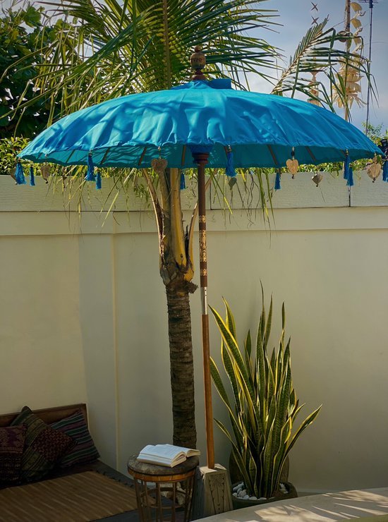 Pech verzonden kunst Ombrella Parasols™️ | From Bali with love ♡ | 3 meter breed x 2.5 meter hoog  | Blauw |... | bol.com