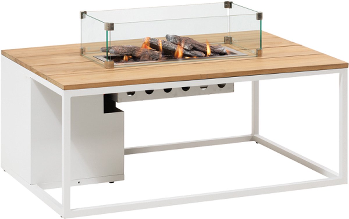 Cosi Cosiloft 120 - Table de feu - Blanc avec teck