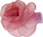 Haarclipje organza bloem roze - 5 cm