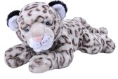 Pluche knuffel dieren Eco-kins sneeuw luipaard/panter van 30 cm. Wildlife speelgoed knuffelbeesten - Cadeau voor kind/jongens/meisjes