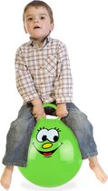 Relaxdays skippybal met smiley - springbal - diverse kleuren - stuiterbal - voor kinderen - groen