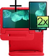 Lenovo Tab P11 Hoes Kindvriendelijke Kids Case Hoesje Met 2x Screenprotector - Rood