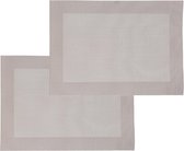 Set van 10x stuks placemats beige - texaline - 50 x 35 cm - Onderleggers