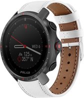 Leer Smartwatch bandje - Geschikt voor  Polar Grit X Pro bandje leer - wit - Strap-it Horlogeband / Polsband / Armband