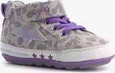 Groot leren meisjes babyschoenen met luipaardprint - Zilver - Maat 19 - Echt leer - Uitneembare zool