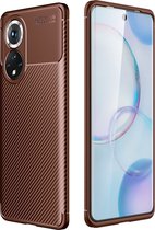 HONOR 50 Hoesje - Mobigear - Racing Serie - TPU Backcover - Bruin - Hoesje Geschikt Voor HONOR 50