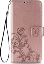 POCO X3 Pro Hoesje - Mobigear - Clover Serie - Kunstlederen Bookcase - Roségoud - Hoesje Geschikt Voor POCO X3 Pro