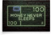 Walljar - Money Never Sleeps - Muurdecoratie - Poster