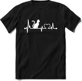 Cat Beat - Katten T-Shirt Kleding Cadeau | Dames - Heren - Unisex | Kat / Dieren shirt | Grappig Verjaardag kado | Tshirt Met Print | - Zwart - L