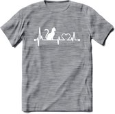 Cat Beat - Katten T-Shirt Kleding Cadeau | Dames - Heren - Unisex | Kat / Dieren shirt | Grappig Verjaardag kado | Tshirt Met Print | - Donker Grijs - Gemaleerd - XXL