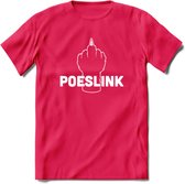 Poeslink! - Katten T-Shirt Kleding Cadeau | Dames - Heren - Unisex | Kat / Dieren shirt | Grappig Verjaardag kado | Tshirt Met Print | - Roze - M