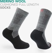 Norfolk - Kinderen Wandelsokken - 2 paar - 63% Merino wollen sokken met Volledig Gedempte - Grijs - Maat 27-30 - Leonardo Jr