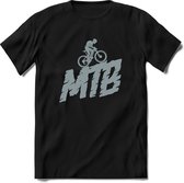 MTB Rider | TSK Studio Mountainbike kleding Sport T-Shirt | Licht Grijs | Heren / Dames | Perfect MTB Verjaardag Cadeau Shirt Maat XL