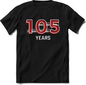 104 Years - Feest kado T-Shirt Heren / Dames - Rood / Grijs - Perfect Verjaardag Cadeau Shirt - grappige Spreuken, Zinnen en Teksten. Maat XL