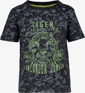 TwoDay jongens T-shirt met tijgerkop - Zwart - Maat 110/116