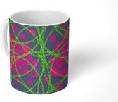 Mok - Koffiemok - Panterprint - Ketting - Neon - Design - Mokken - 350 ML - Beker - Koffiemokken - Theemok