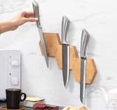 Bamboe Magnetische Messenhouder - Messenmagneet - Messenblok - Messenrek - Zelfklevend Magneetstrip voor Messen - 3 stuks