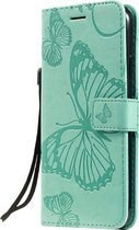 Mobigear Telefoonhoesje geschikt voor Apple iPhone 11 Hoesje | Mobigear Butterfly Bookcase Portemonnee | Pasjeshouder voor 2 Pasjes | Telefoonhoesje voor Pinpas / OV Kaart / Rijbewijs - Turquoise