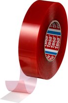 tesaFIX® PET-film tackyfied acrylic tape - high temperature resistant - red MOPP liner (205μm)
