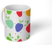 Mok - Koffiemok - Meisjes - Appel - Fruit - Patronen - Girl - Kids - Kinderen - Kind - Mokken - 350 ML - Beker - Koffiemokken - Theemok