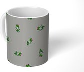 Mok - Koffiemok - Patroon - Bloemen - Groen - Mokken - 350 ML - Beker - Koffiemokken - Theemok