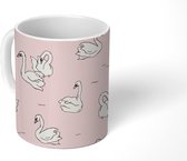 Mok - Koffiemok - Patronen - Dieren - Zwanen - Mokken - 350 ML - Beker - Koffiemokken - Theemok
