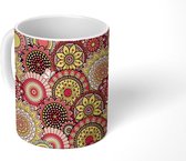 Mok - Koffiemok - Bloemen - Mandala - Retro - Patronen - Mokken - 350 ML - Beker - Koffiemokken - Theemok