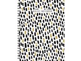 Paperstore: notitieboek met bullets zwart/wit/goud