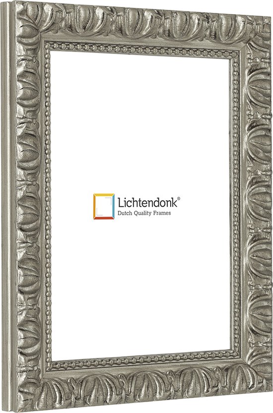 Fotolijst - Zilver - Klassiek Barok - Fotomaat 10x15 - Helder glas - Art.nr. 1075000910152