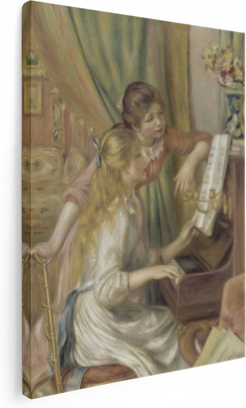 Tableau Fille au piano sur toile