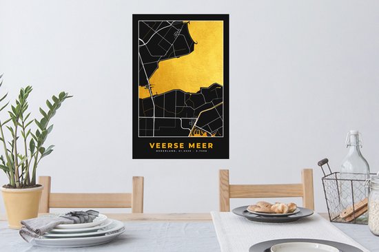 Stickers Stickers muraux - Carte - Carte - Plan de la ville - Pays- Nederland - Veerse Meer - 40x60 cm - Feuille adhésive