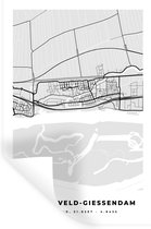Muurstickers - Sticker Folie - Stadskaart - Hardinxveld-Giessendam - Plattegrond - Kaart - 40x60 cm - Plakfolie - Muurstickers Kinderkamer - Zelfklevend Behang - Zelfklevend behangpapier - Stickerfolie