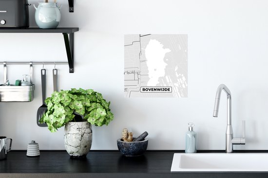 Muurstickers - Sticker Folie - Nederland - Kaart - Stadskaart - Plattegrond - Bovenwijde - 30x30 cm - Plakfolie - Muurstickers Kinderkamer - Zelfklevend Behang - Zelfklevend behangpapier - Stickerfolie