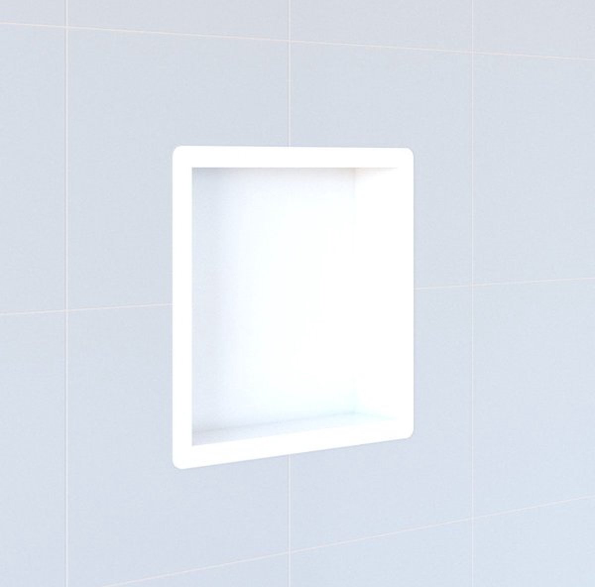 Saniclass Hide inbouwnis badkamer - 30x30x10cm - RVS met flens wit