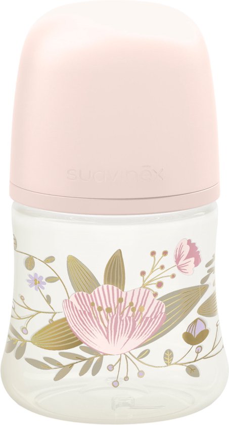 Babyflesje - Suavinex Gold Slow Flow Roze 150ml Silicone Fles SXSGX1080149