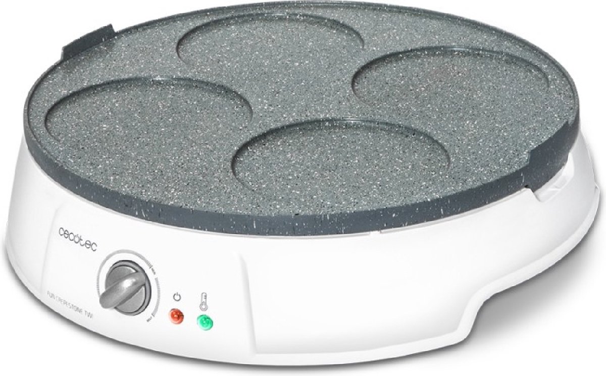 Pannenkoekenmaker Cecotec Fun Crepestone Twin 1200W Wit Grijs