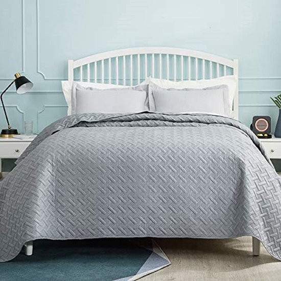 Machinewasbare Sprei Beeweed Microvezel Sprei 220x200 Cm Grijs - Mandpatroon, Met 2 Kussenslopen, Ultrasoon Genaaid, Het Hele Jaar Te Gebruiken Bedsprei Grijs Mandpatroon Machinewasbare Sprei Beeweed Microvezel Sprei 220x200 Cm Grijs - Mandpatroon, Met 2 Kussenslopen, Ultrasoon Genaaid, Het Hele Jaar Te Gebruiken Bedsprei Grijs Mandpatroon