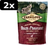 2x CARNILOVE DUCK/PHEASANT HAIRB 400GR