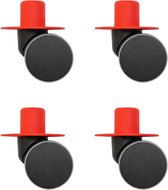 Modu Zwenkwielen - Zachte blokken - Open Ended speelgoed - Uitbreiding met Zwenkwielen x4 - Rood