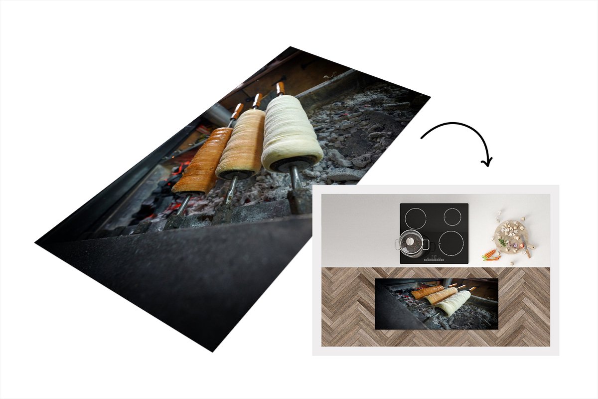 KitchenYeah Keukenloper - Loper keuken - Roemeens brood met kaneel en suiker - 120x50 cm - Keukenloper vinyl Multicolor