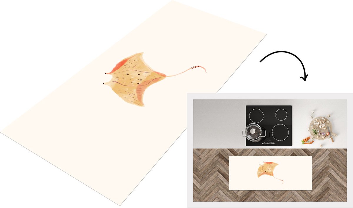 KitchenYeah Keukenloper - Loper keuken - Manta - Pastel - Geel - 120x50 cm - Keukenloper vinyl Multicolor