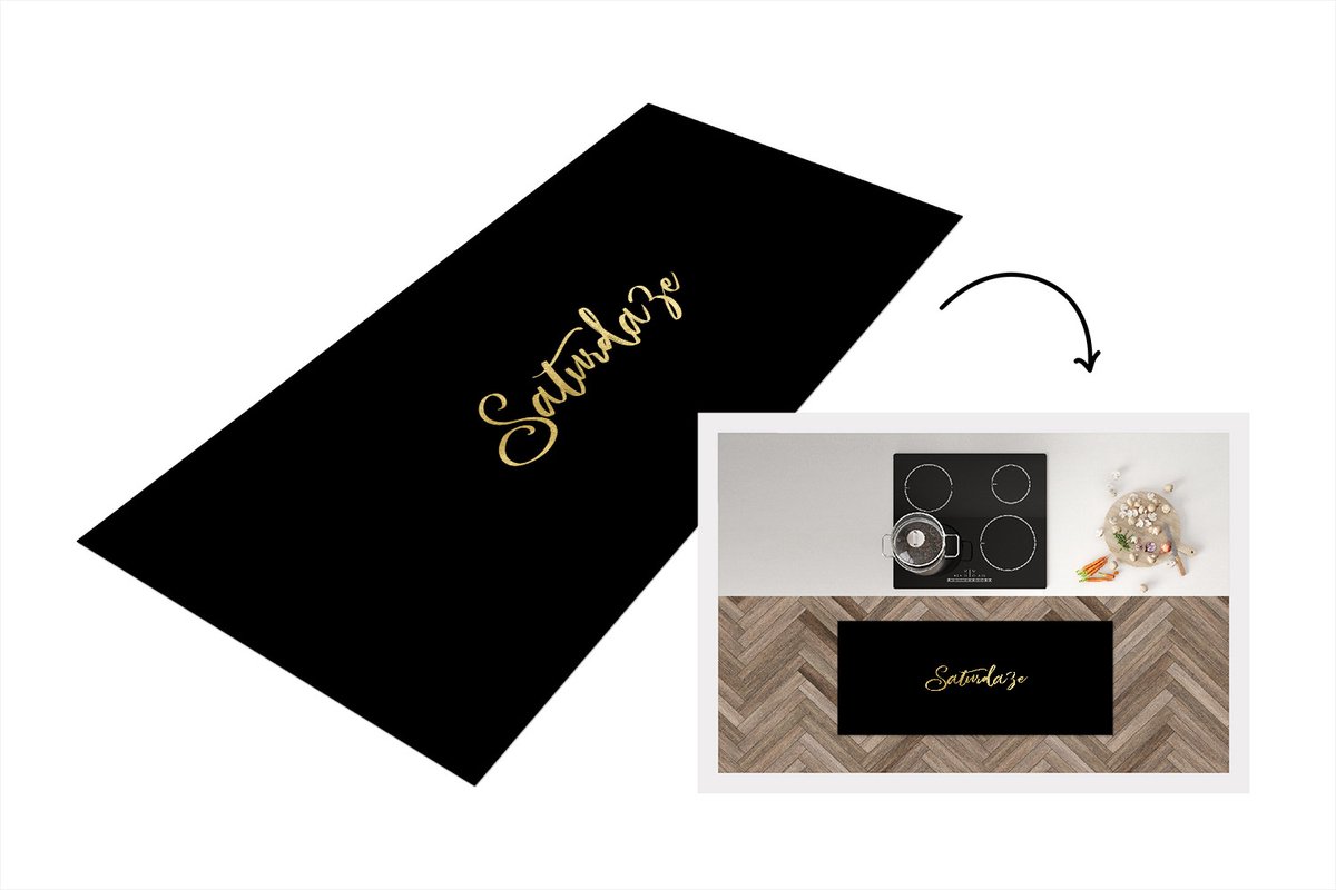 Keukenloper - Loper keuken - Quote - Weekend - Goud - Zwart - 120x50 cm - Keukenloper viny