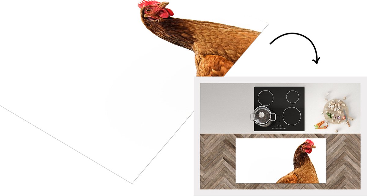 KitchenYeah Keukenloper - Loper keuken - Nieuwsgierige kip - Keukenloper vinyl multicolor, foto 2