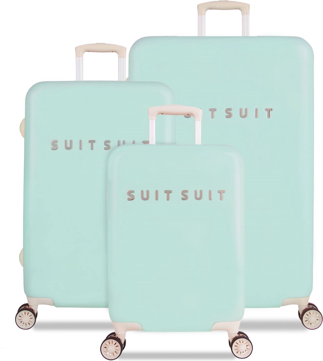 SUITSUIT Fabulous Fifties - Kofferset 3delig - 53 + 66 + 76 cm - 186L - Mint Pastel