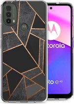 iMoshion Design voor de Motorola Moto E30 / E40 hoesje - Grafisch Koper - Zwart / Goud