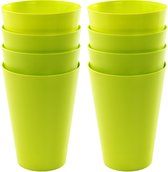 16x drinkbekers van kunststof 430 ml in het groen - Limonade bekers - Campingservies/picknickservies