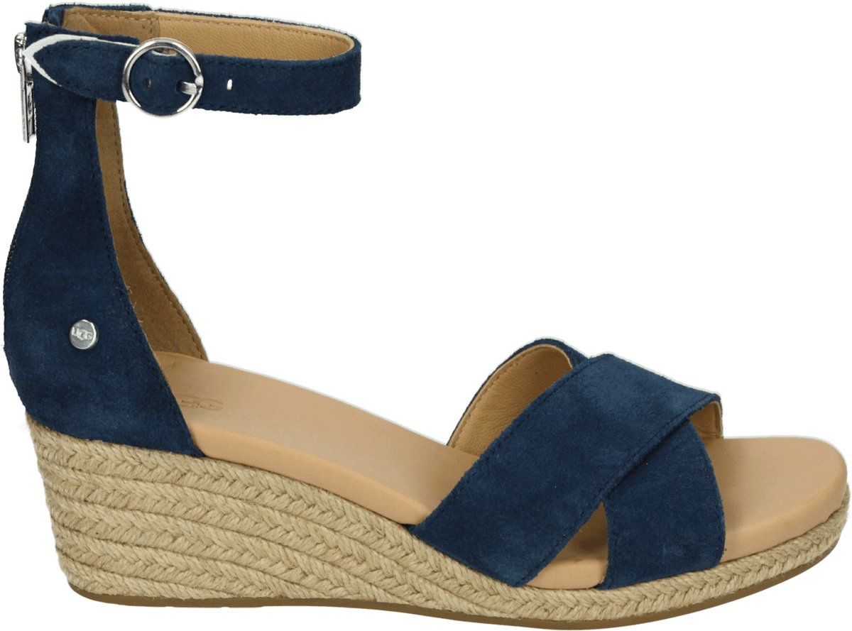 UGG W Eugenia Dames Sandalen - Navy Suede - Maat 40 | bol.com